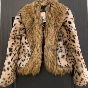 Donna Salyers Fabulous Furs Faux Leopard Jacket size S-Brand New